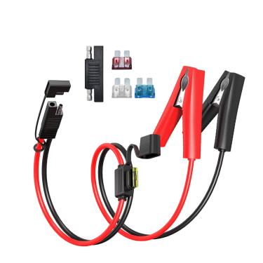 Imagem de ELFCULB Clipe SAE para jacaré, conector SAE de 12 AWG cabo de desconexão rápida bateria jacaré clipe de crocodilo com fusível de 10 A, 15 A, 20 A, 25 A, compatível com carros e motocicletas (6 m)