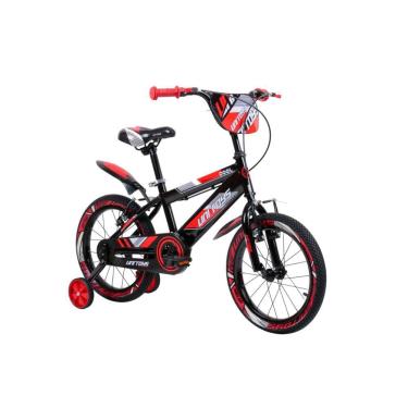 Imagem de Bicicleta BMX Sport Vermelha Cross Menino aro 16 com paralamas e rodinhas laterais