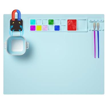 Imagem de Tapete de silicone para artesanato, 51 x 40 cm, tapete de silicone para pintura com copo, tapete antiaderente para criadores, fundição de joias em resina, arte, DIY, desenho, argila e massinha