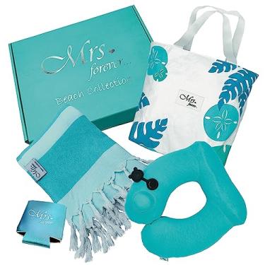 Imagem de Conjunto exclusivo de presentes de praia para chá de panela, 4 presentes incríveis da Sra. Bride para ela, itens essenciais de viagem para lua de mel e presentes de chá de panela, Branco, Large