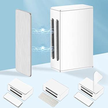 Imagem de Pacote com 4 Ímãs magnéticos brancos para armário de cozinha para fechamento de porta de armário forte trava magnética sem perfuração de armário travas magnéticas para gaveta trava magnética para