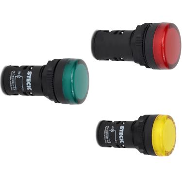 Imagem de Sinalizador Led Max Botton SLDS110 22,5mm 110VAC - Steck Vermelho Cód.SLDS1101