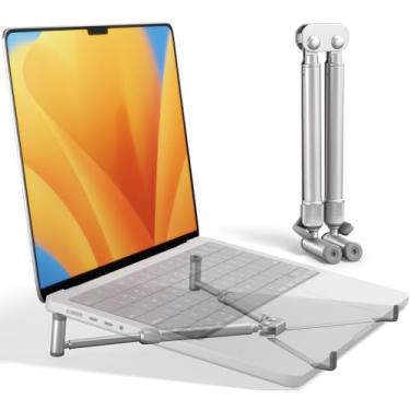 Imagem de Suporte para laptop X-Stand, suporte universal Steklo para MacBook de 12 polegadas, 33.0 cm, 38.1 cm e 43.2 cm, suporte ajustável para MacBook portátil de refrigeração de alumínio, suporte para laptop