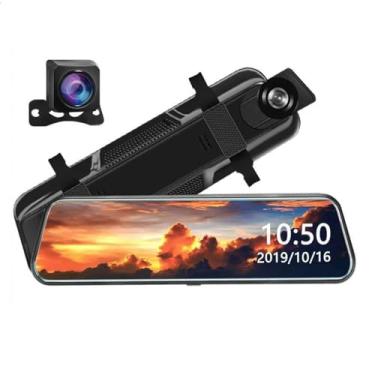Imagem de XRC TECH Tela sensível ao toque de 10 polegadas UHD 4K 3840 * 2160P Carro Dvr Dash Cam Suporte Wifi GPS Lente dupla 1080PEspelho retrovisor gravador de vídeo gravador de câmera registrador