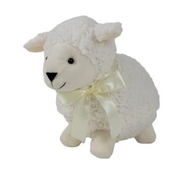 Imagem de Ovelha De Pelúcia De Laço Macia Fofinha 22 Cm (Laço Amarelo)