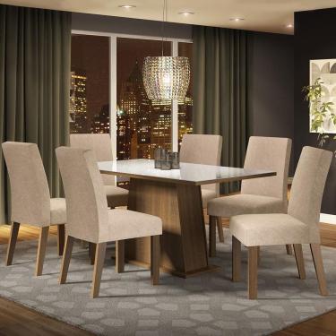 Imagem de Tampo De Vidro Com 6 Cadeiras Rustic/Branco/imperial