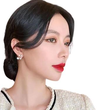 Imagem de Brincos de Folhas Dourada Luxo Brilho Strass Festas Noivas