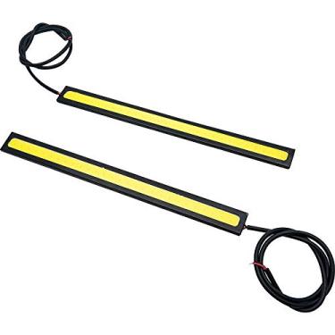 Imagem de MASO DRL Luzes de corrida diurna para carro COB LEDs tira faróis de neblina 12 V alta potência à prova d'água flexível faróis de neblina de condução com fita autoadesiva universal para veículos de 12