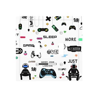Imagem de Funny Kids Game 2 Gang Double Toggle Light Switch Cover Decorativo Wall Plate Electrical Faceplate for Bathroom Home Bedroom House Decor 12,7 cm x 4,9 Oversized