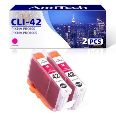 Imagem de ARTITECH Cartuchos de tinta compatíveis CLI-42 M Pixma Pro-100 para Canon CLI42 CLI-42 Cartucho de tinta magenta funciona para impressoras Pixma Pro-100S, pacote com 2 CLI-42 M