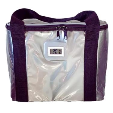 Imagem de Bolsa Térmica Cinza 15 Litros com Termômetro Digital simples e Certificado de Calibração transporte de vacinas, medicamentos, botox, alimentos e bebidas.