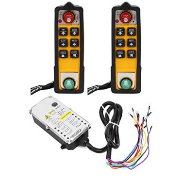 Imagem de Controlador de Talha Industrial, Kit de Controle Remoto de Guincho Sem Fio 800 MHz Alça Dupla Resistente a óleo ácido à Prova d'água para Bomba de Concreto Transportador de