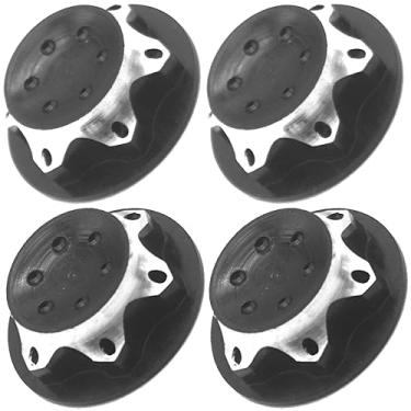 Imagem de 4 peças Share Goo Tampa de cubo de roda de alumínio tampa antipoeira 17 mm adaptador de porca hexagonal de bloqueio automático compatível com Traxxas Hobao Team-C Losi HSP Redcat 1/8 RC caminhão de carro