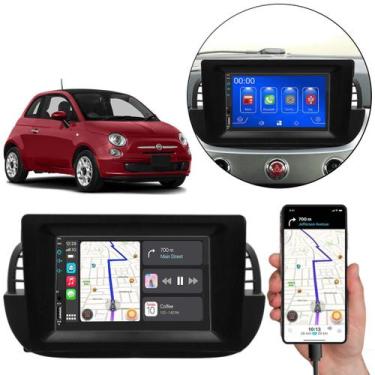 Imagem de Kit Multimídia Mp5 Fiat 500 2010-2017 Tela 7 Pol Touch Carplay + Câmer