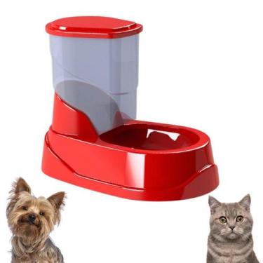 Imagem de Comedouro Alimentador Automático para Cães e Gatos Dosador 500g Vermel