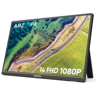 Imagem de ARZOPA Monitor Portátil de 14,0" Full HD IPS 1920 x 1080, Com Suporte HDMI/Type-C/USB-C, Proteção Ocular, Para Computador Portátil/PC/Mac/PS3/4/5/Xbox