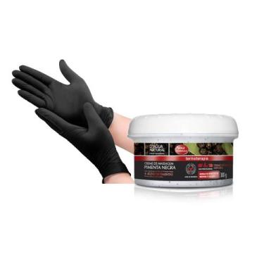 Imagem de Kit Creme De Pimenta Negra 300g E 10 Pares Luvas Latex G Mb - D'agua n
