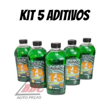 Imagem de Combo 5 Aditivos Radiador  Sintético Concentrado  1l - RADNAQ, VERDE