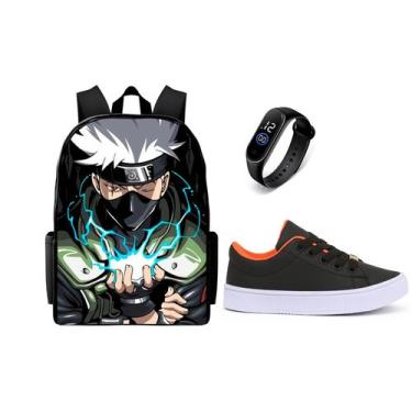 Imagem de Mochila Escolar lançamento mais relogio Digital E Tenis Casual juvenil