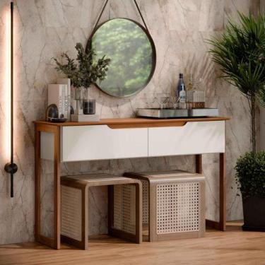 Imagem de Aparador Buffet Sala Flow Eros 2 Portas com Pés de Madeira OffWhite co