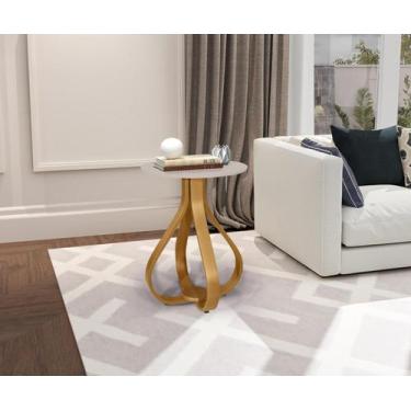 Imagem de Mesa Lateral Tampo MDF 45x62cm Inovare Nature/OffWhite - Rede Móveis