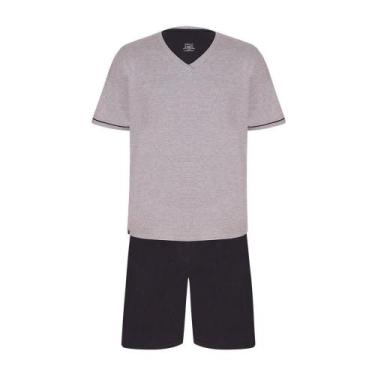 Imagem de Pijama Curto Masculino Lupo 28000-001 100% Algodão, Chumbo, G