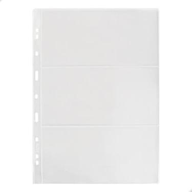 Imagem de Kit 10 Folhas para Cédulas 32x24 Acetato 3 Espaços - 3BZN
