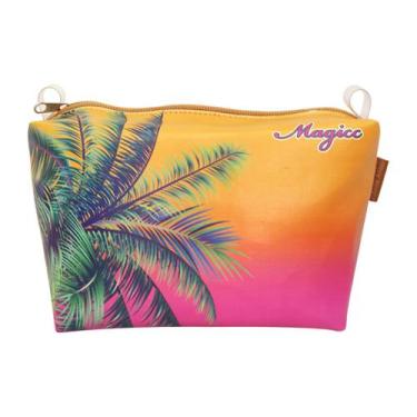 Imagem de Necessaire Feminina Praia Impermeável Viagem Coqueiros Magicc Bolsas