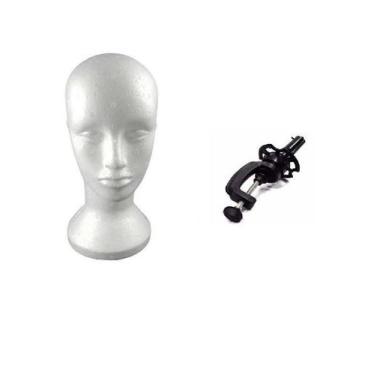 Imagem de Cabeça De Isopor + Suporte De Mesa Para Confecção De Perucas - C&C Sho