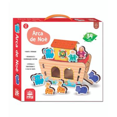 Imagem de Brinquedo Educativo Arca De Noé 3D Em Madeira Nig - 0475