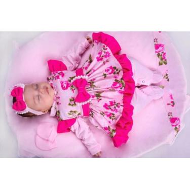 Imagem de Kit Saída De Maternidade Menina COLEÇÃO POMPOM: 05 PEÇAS - LALU ENXOVA