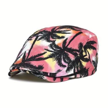 Imagem de Boina Casual de Algodão , Estampa Tropical, Boné Fashion para Todas as