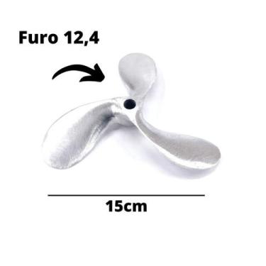Imagem de Hélice 3 Pas - Rabeta Branco Ou Buffalo 5.5 6.5 E 7hp - funditex