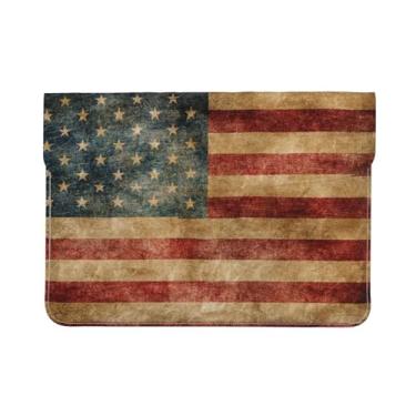 Imagem de Capa protetora de couro PU para laptop com bandeira americana de 33 a 13,3 cm, à prova d'água, capa de computador, bolsa para notebook