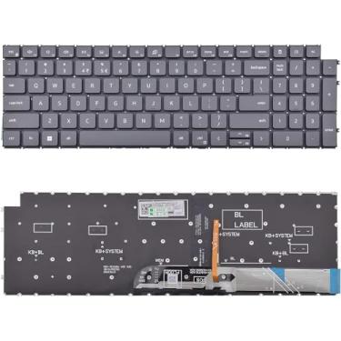 Imagem de SUNMALL Teclado de substituição compatível com Dell Inspiron 15 3510 3511 3515 5510 5515 5518, inspiron 16 7610, Latitude 3520, Vostro 15 3510 3515 3520 3525 7510 com layout dos EUA (cinza, com