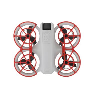 Imagem de FSIDIWT Protetor de hélice para drone DJI Neo, proteção anticolisão de 360°, protetor de para-choque à prova de choque para acessórios DJI Neo (vermelho)