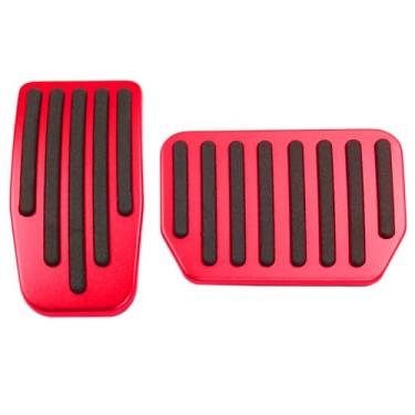 Imagem de Seimneire Capas de pedal de carro, pedal de pedal de acelerador, capa de pedal de freio, almofada de pedal antiderrapante substituição de pedais de alumínio para automóvel (vermelho)