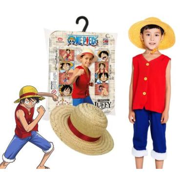 Imagem de Fantasia Luffy C/ Chapéu One Piece Traje Infantil P M G  - Nova Brink,