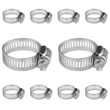 Imagem de Kit 10 Abraçadeiras De Metal Para Mangueira De Gas Casa Jardim Irrigação Botijão Rosca Sem Fim 3/4 13mm a 19mm