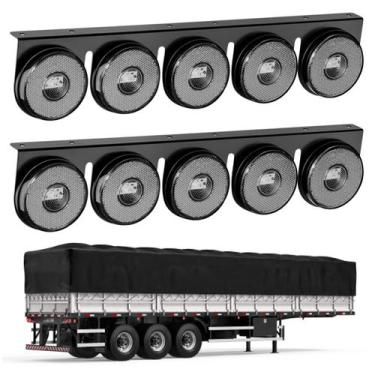 Imagem de 2 Lanternas 5 Marias Carreta LED Cristal 85mm Saída Fios - DW Componen