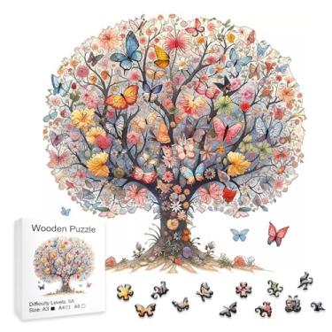 Imagem de Quebra Cabeça de Madeira Árvore Borboletas, Wooden Puzzle | Diversão para toda família (A5)