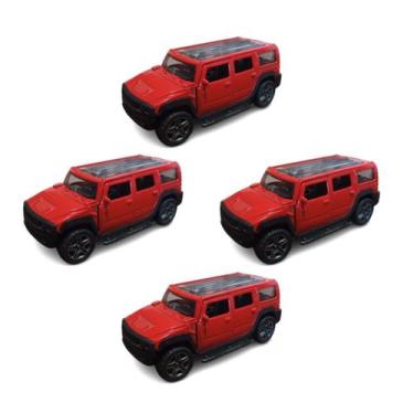 Imagem de Kit 4x Brinquedo Camionete Hammer Vermelha - AP TOYS