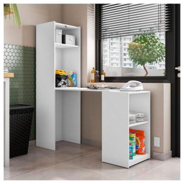 Imagem de Armário Multiuso Com Mesa Auxiliar Mult Max Branco Caemmun, Branco
