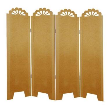 Imagem de Biombo Liso com Detalhes 4 Folhas sem Pezinhos - ComercialMasul