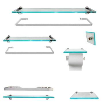 Imagem de Kit De Acessorios Para Banheiro Perola Premium Ctucano - Vsa, Incolor