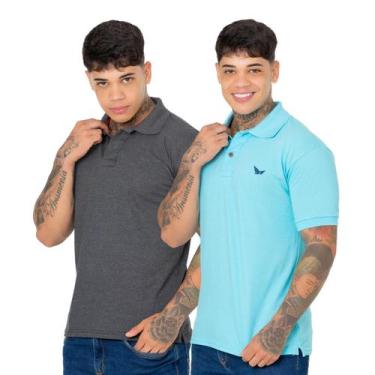 Imagem de Kit 2 Camisa Polo  Elegância Para o Seu Dia Preço Baixo - Ridens, G, C