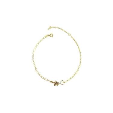 Imagem de Tornozeleira Com Estrela Cristal e Coração Vazado - Lamour