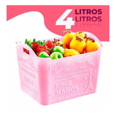 Imagem de Cesto Organizador Paris 4l Decorado Em Plástico Multiuso - Plasvale