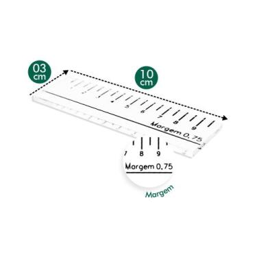 Imagem de Régua Gabarito Margem de Costura 7,5cm 03x10cm Patchwork - Levolpe