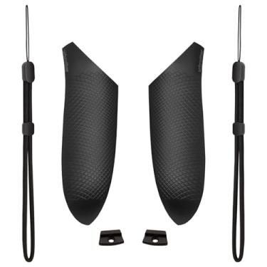 Imagem de Vrbrother Metal Replacement Battery Cover Compatible for Meta Quest3,Quest 3s Left and Right Controllers，Replacement Battery Covers kits with Adjustable Hand Straps (Black)